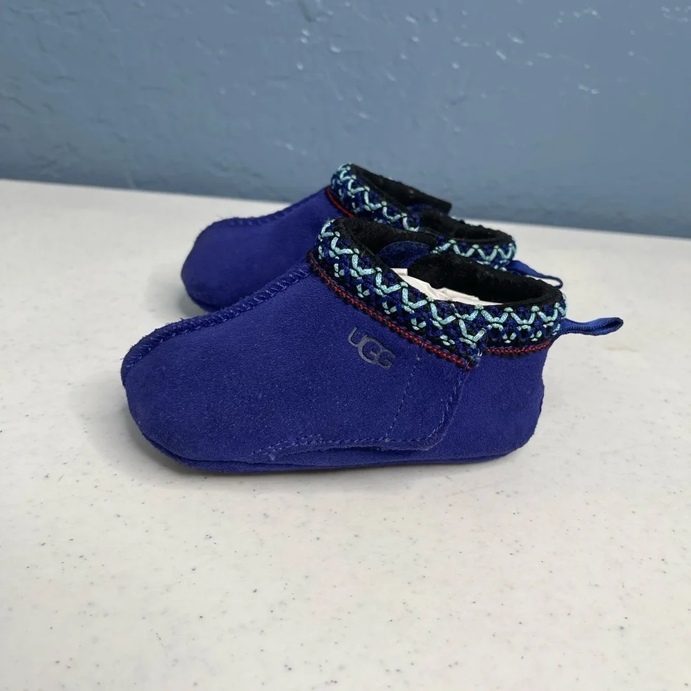 UGG Baby Tasman Beanie moccasins suede leather Slipper/navel blue size 02/03
